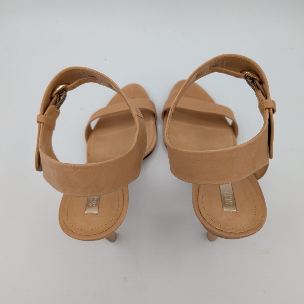 Schutz Dubia Pale Peach Nubuck Leather High Heel Sandals Size 8.5B Made Brazil - Picture 9 of 9